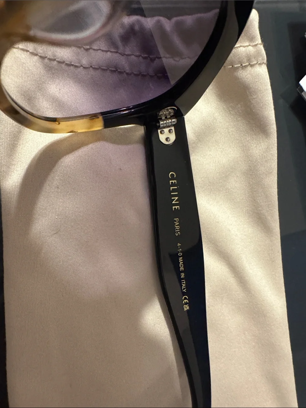 Celine Oversized Sunglasses in Black and Tortoiseshell - Picture 3 of 5